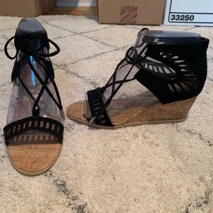 Dolce Vita Black Summer Wedges